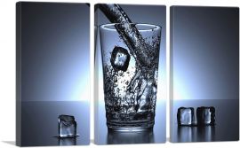 Ice Water Glass Bar decor-3-Panels-60x40x1.5 Thick