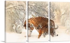 Japan Tigers Home decor-3-Panels-90x60x1.5 Thick
