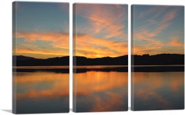 Lake Sunset Home Decor Rectangle-3-Panels-90x60x1.5 Thick