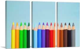 Multiple Color Pencils Home decor-3-Panels-90x60x1.5 Thick