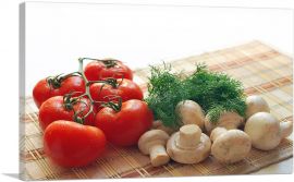 Mushrooms and Tomatoes Home decor-1-Panel-40x26x1.5 Thick
