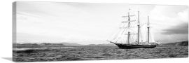Old Boat In Ocean Home Decor Panoramic-1-Panel-36x12x1.5 Thick