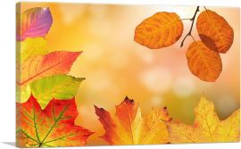 Autumn Wood Leaves Home decor-1-Panel-18x12x1.5 Thick