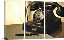 Old Telephone Home decor-3-Panels-60x40x1.5 Thick