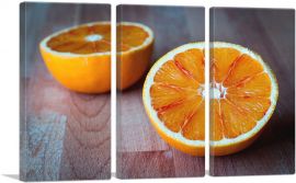 Orange Cut In Half Home decor-3-Panels-90x60x1.5 Thick
