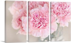 Pink Carnation Home Decor Rectangle-3-Panels-60x40x1.5 Thick