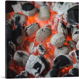 Barbecue Charcoal Restaurant decor-1-Panel-12x12x1.5 Thick