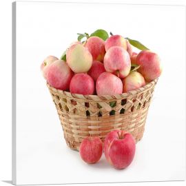 Red Apples Basket-1-Panel-18x18x1.5 Thick
