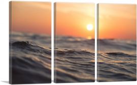 Sea Wave Sunset-3-Panels-90x60x1.5 Thick