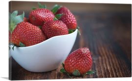 Strawberries In Plate Home decor-1-Panel-18x12x1.5 Thick