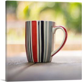 Stripe Colorful Cup Home decor-1-Panel-18x18x1.5 Thick