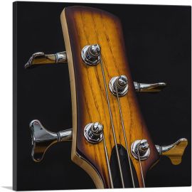 Top of Bass Guitar Music Studio decor-1-Panel-18x18x1.5 Thick