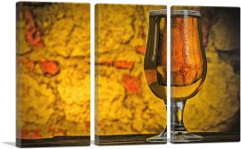 Beer Glass Bar decor-3-Panels-90x60x1.5 Thick