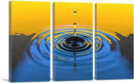 Water Drop Colorful Home decor-3-Panels-60x40x1.5 Thick
