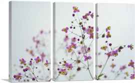 Wild Pink Flowers Home Decor Rectangle-3-Panels-90x60x1.5 Thick