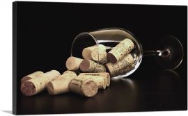 Wine Glass with Bottle Caps Restaurant decor-1-Panel-40x26x1.5 Thick