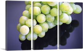 Wine Grapes Diner Restaurant Decor-3-Panels-60x40x1.5 Thick