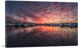 Yachts Sunset Home Decor Rectangle-1-Panel-26x18x1.5 Thick