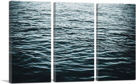 Dark Water Waves Ocean Lake Rectangle-3-Panels-60x40x1.5 Thick