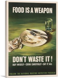Food is a Weapon Dont Waste It World War-1-Panel-18x12x1.5 Thick