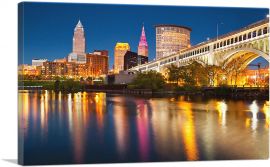 Cleveland Ohio City Skyline-1-Panel-40x26x1.5 Thick