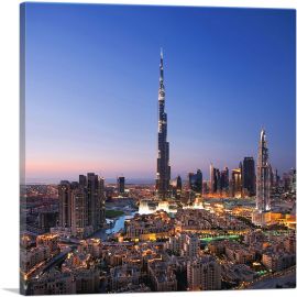 Dubai Skyline Downtown-1-Panel-12x12x1.5 Thick