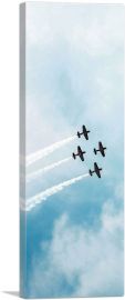 Fighter Jet Plane Aircrafts in Flight Formation-1-Panel-36x12x1.5 Thick