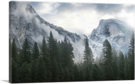 Foggy Forest Under Mountains-1-Panel-12x8x.75 Thick