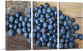 Blueberries Restaurant decor-3-Panels-90x60x1.5 Thick