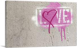 Pink Graffiti Love-1-Panel-26x18x1.5 Thick