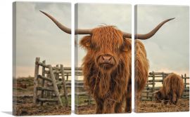 Highland Cow Cattle Stable-3-Panels-90x60x1.5 Thick