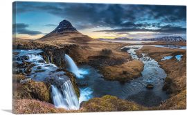 Iceland Landscape Waterfalls-1-Panel-12x8x.75 Thick