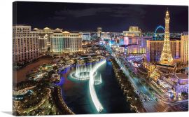 Las Vegas at Night Glowing Lights-1-Panel-26x18x1.5 Thick