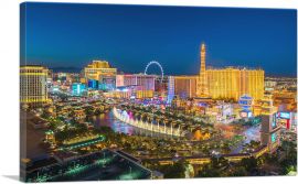 Las Vegas City Strip at Night Blue Sky-1-Panel-18x12x1.5 Thick