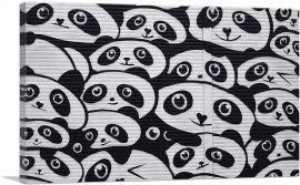 Giant Panda Graffiti China Black White-1-Panel-12x8x.75 Thick