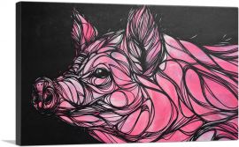 Pink Pig Graffiti-1-Panel-18x12x1.5 Thick