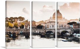 St. Peter's Cathedral Rome Italy-3-Panels-60x40x1.5 Thick