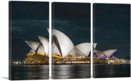 Sydney Opera House at Night Australia-3-Panels-60x40x1.5 Thick