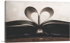 Book Heart Page Home decor-1-Panel-12x8x.75 Thick