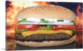Burger Restaurant decor-1-Panel-26x18x1.5 Thick