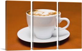 Cappuccino Cup Coffee Shop decor-3-Panels-60x40x1.5 Thick