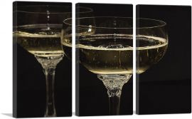 Champagne Glasses Restaurant decor-3-Panels-60x40x1.5 Thick