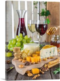 Cheese Platter Wine Restaurant decor-1-Panel-18x12x1.5 Thick