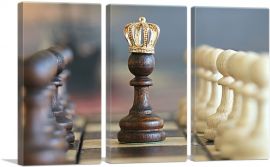 Chess King Home decor-3-Panels-60x40x1.5 Thick