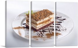 Chocolate Cake Restaurant decor-3-Panels-60x40x1.5 Thick
