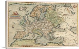 Map of Europe 1581-1-Panel-26x18x1.5 Thick