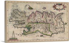 Map of Iceland 1595-1-Panel-26x18x1.5 Thick