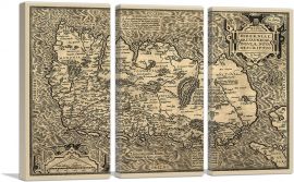 Map of Ireland  1572-3-Panels-60x40x1.5 Thick