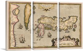 Map of Japan and Korea 1592-3-Panels-60x40x1.5 Thick