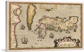 Map of Japan and Korea 1592-1-Panel-60x40x1.5 Thick